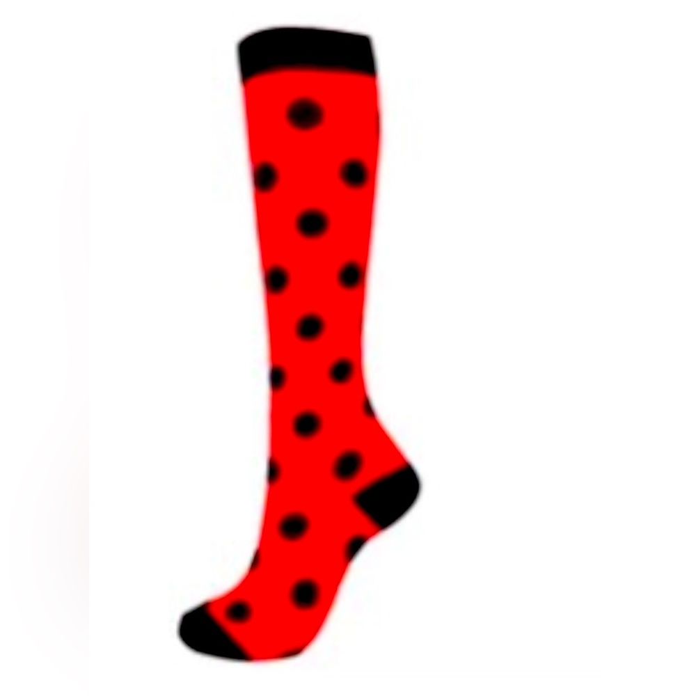 COPY - Fall Compression socks stockings medical or costume ladybug Red,black wo…